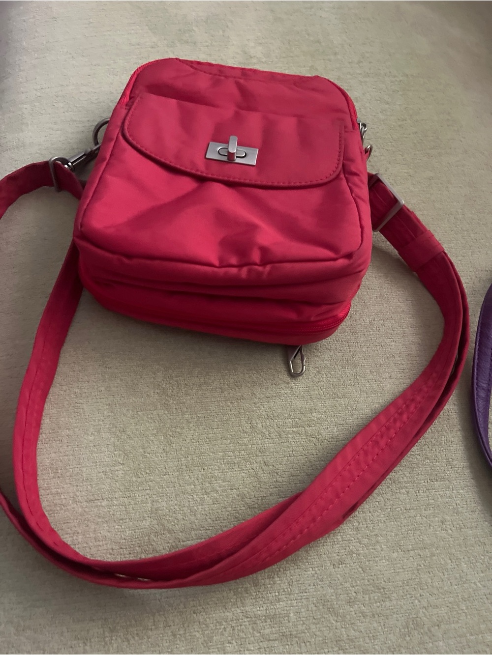 Compact Red Crossbody Bag - Unbranded